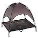 SUPERJARE Large Dog Cot with Canopy Elevated Pet Bed | Indoor or Outdoor | Sturdy 1680D Oxford Fabric | Lightweight & Portable | Extra Carrying Bag | Brown