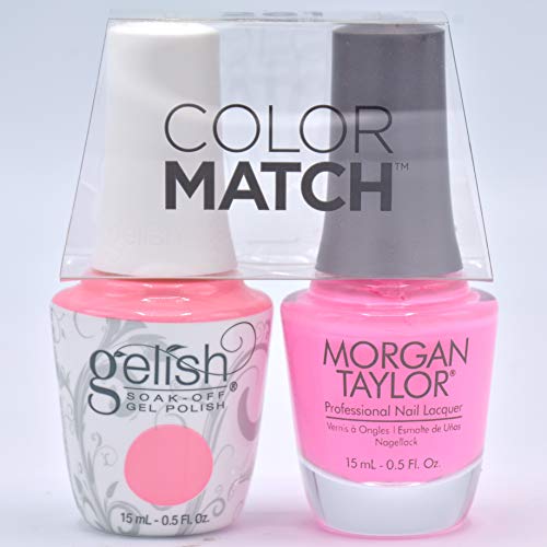 GELISH Gel Polish and Morgan Taylor Nail Polish Duo 50178 Look at You, Pink-ACHU!