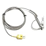 Temperaturmessdraht 1-5m, Zange 6,5cm, Thermoelement, Zange für Tunnelofen, Temperaturmessdraht Typ K, 0°C bis 482°C (7A Glasfaser 2m)