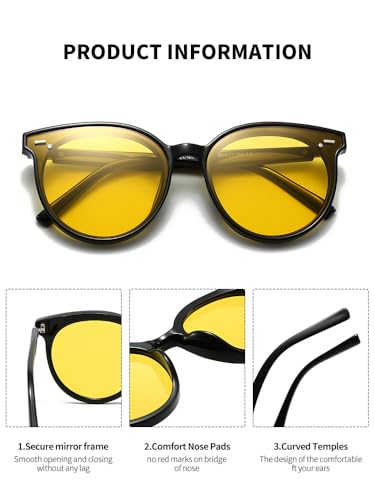 Small Round Classic Polarized Sunglasses for Women Men Vintage Style3