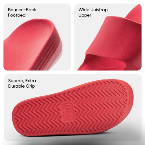 Image of Frido Arch Comfort Slides for Women & Men, Built-In Arch Support, Cushioned EVA Footbed, Non-Slip Sole, Indoor & Outdoor Slippers for Home, Beach, Pool, Travel & Daily Wear