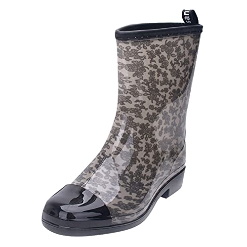 Botas de goma para mujer, semialta, resistentes al agua, medias altas, resistentes a la abrasión, antideslizantes, modernas, cómodas, duraderas, prácticas, cómodas, suelas suaves, aptas para el día a