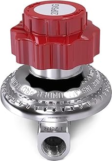 Adjustable Propane Regulator Valve 0 to 20PSI QCC LP LPG High Pressure Adjustable Propane Regulator 1/4 Inlet/1/4 Outlet Fit for LP Gas Cooker, Burner, Turkey Fryer, Smoker