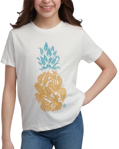 Image of Volcom Girls Shirts - Casual Crewneck Short Sleeve Graphic Tee Trendy Tops - Breathable Girls Summer Clothes