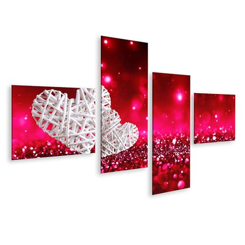 Tableau sur toile motifs coeurs romantiques deco chambre 4 pieces
