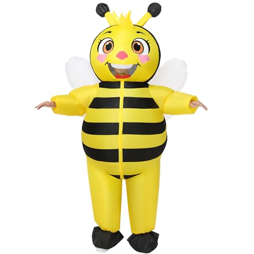Anroong Aufblasbares Bienen Kostüm für erwachsene Frauen Hummel Halloween Kostüme zum Aufblasen für Frauen Männer Cosplay Party Karneval Geburtstag