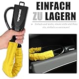 Tevlaphee Lenkradkralle, Lenkradschloss für Auto, Diebstahlsicherung vom Lenkrad bis zur Gurtsteckdose, Strapazierfähig, Universelle Passform, 3 Schlüssel (GELB) - 2