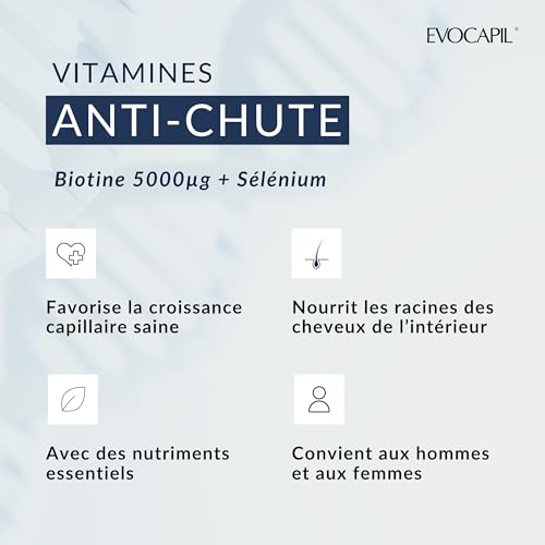 Complément Biotine Zinc Sélénium Evocapil Plus Anti-Chute Cheveux - 2