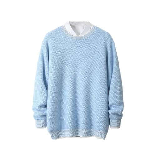 Merino Wool O Neck Mens Thickened Casual Fashion Base Knitted Sweater Warm Comfortable