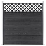 Kstyhome Valla de jardín, Cerramientos Jardin, Paneles Ocultacion, Mallas Ocultacion Balcon, Pantalla De Privacidad En El Balcón, de WPC Gris 180x185 cm