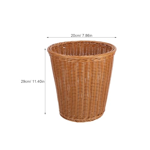 Caneca de basura trenzada de rattan 29x29 cm plástico sin tapa miniatura 2