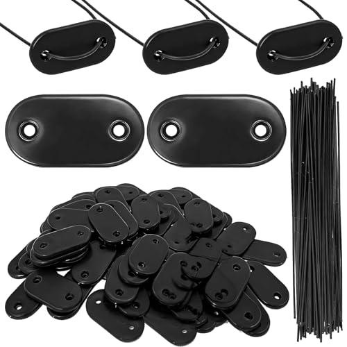 Omnikryp 50 Pieza Kit de Fijación de Privacidad, Bridas para Cables y Placas de Montaje de Fijación Kit de PVC, para Alfombras de Privacidad Vallas de Jardín Terrazas Balcón