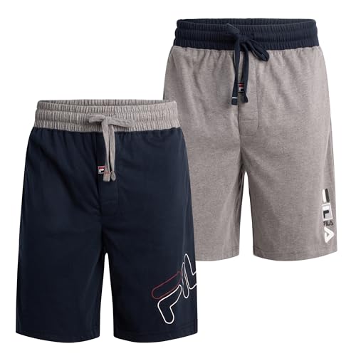 Fila Men's 100% Brushed Jersey Pajama Night Sleep Short, Various Pack Size Options (Single Pack or 2 Pack) - Main Image