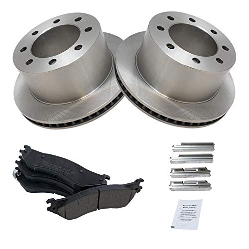 Image of TRQ Rear Brake Pad and Rotor Set Ceramic | For 2001-2002 Dodge Ram 2500 2001-2002 Ram 3500