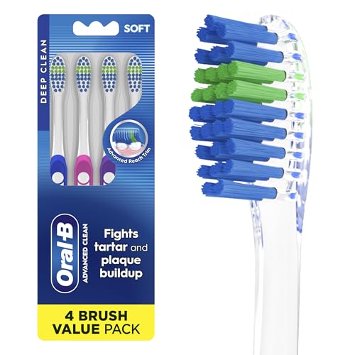 Image of Oral-B Pro Health Fights Plaque & Tartar, 4 Count Soft Manual Toothbrush Pack, Indicator Bristles, Plaque Fighter, Gentle on Teeth