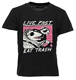 Photo Gallery live fast! eat trash! t-shirt bambini nero girocollo tee per ragazzo ragazza Photo Gallery live fast! eat trash! t-shirt bambini nero girocollo tee per ragazzo ragazza