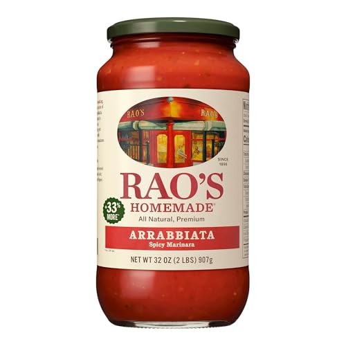 Rao's Homemade Arrabbiata Sauce, 32 oz, Tomato Sauce, All Purpose, Keto Friendly Pasta Sauce, Premium Quality Tomatoes from Italy & Crushed Red Pepper