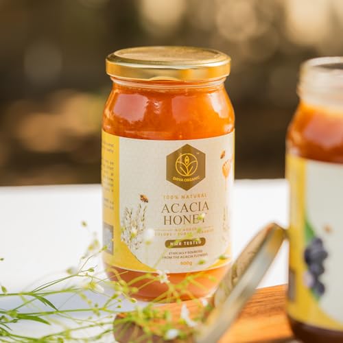 Image of Shiva Organic Raw Acacia Honey 500g | 100% Pure NMR Tested | Raw and Unprocessed