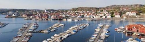 Posterazzi Boats at a harbor Skarhamn Tjorn Bohuslan Vastra Gotaland County Sweden Poster Print, (38 x 12)