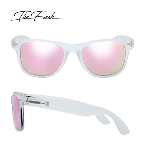 The Fresh Matte Frosted Frame Mirror Lens Spring Temple Horn Rimmed Sunglasses 53mm2
