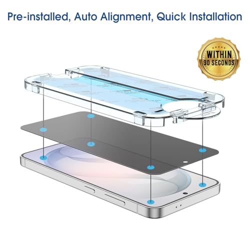 Image of amFilm OneTouch for Samsung Galaxy S26+ /S26 Plus Privacy Screen Protector | Auto-Alignment, 30s Install, Bubble Free,Scratch & Drop Protection, Privacy Protection, Lens Protector, 2+2 Pack (S26P-6.7'')