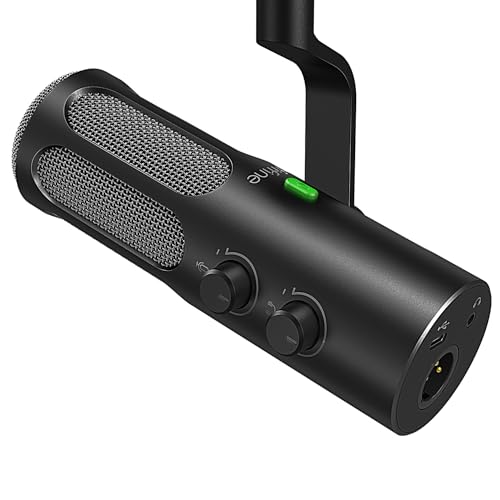 FIFINE Dynamic XLR Microphone for Podcast Studio Recording Streaming Broadcast Voice Over,XLR/USB Metal Mic with Mute Button,Headphone Jack for Mixer PC Computer - AmpliTank Tank 3