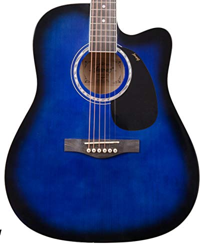 Image of JUAREZ Arpeggio 41 Inch Acoustic Guitar Kit, JRA41SP-TBS Spruce Top, Rosewood Fretboard & Bridge, Truss Rod, Chrome Die Cast Machine Tuners, Blue Sunburst