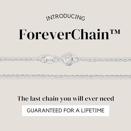KISPER Sterling Silver Cable Link Chain Necklace –Thin, Dainty, Sterling Silver Plated Stainless Steel Jewelry for Women & Men with Spring Ring Clasp2