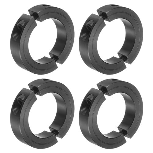 uxcell 4pcs Double Split Clamp-On Shaft Collar for 1-7/8" Shaft, Two-Piece Clamping Collar, 2-7/8" OD, 11/16" Thick, #45 Steel Axle Collar Clamp, Set Screw Style