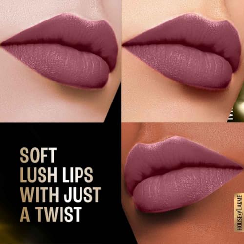 Image of Lakme Forever Matte Lipstick, Waterproof, Non Drying, Creamy Matte Bullet Lipstick Made With French Rose Oil Extracts, Mauve Envy, 4.5g