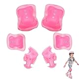 6-Piece Sports Protective Gear Set, Knee and Elbow Pad Set – Pink, Includes Knee Pads, Elbow Pads, Wrist Guards, Breathable Foam & Mesh, Adjustable Straps for Skating, Biking, Climbing, Outdoor Sports