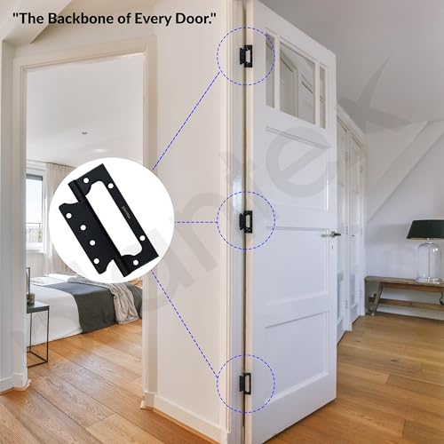 Image of Plantex Butterfly Hinges for Door /Stainless Steel Door Hinges /5 Inch x 14 Gauge Hinge /2.5 mm Hinges for Home /Office /Hotel /Non-Mortise Hinge - Pack of 1 (Black)