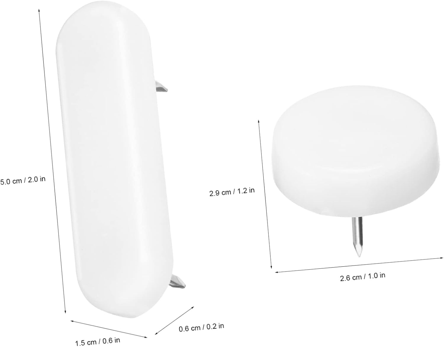 Homoyoyo 1set Plastic Glide Pins Set for Furniture Round Fixed Nails for Chair Legs Scratch Floors from Damage for Uneven Furniture