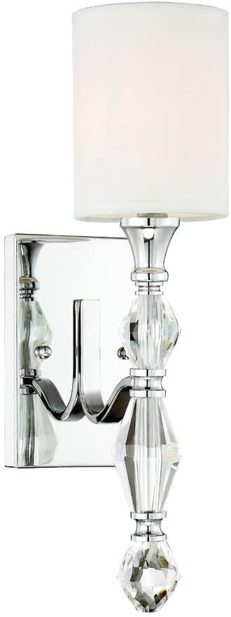 DESIGNERS FOUNTAIN Evi Wall Sconce Light, 16.5 Inch Lighting Fixture for Bedroom, Bathroom and Entryway, White, 89901-CH