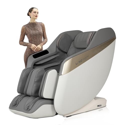 Image of Lixo LI5222 Full Body Massage Chair| 4D Mechanism| SL-Track| 20 Auto Programs| Three Zero Gravity| Ambient LED Lighting | Voice Control |Dual Heating|Full Body Airbags|Foot Rollers - White & Grey