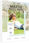 100 Feuilles papier photo mat 8.5x11, Goefun 200GSM/54LB Papier pour imprimante jet d'encre pour encre de teinture et encre pigmentaire
