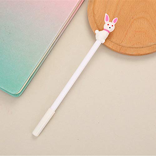 Bolígrafos gel negro conejo kawaii 6 unidades miniatura 3
