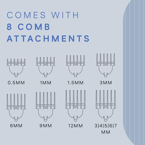 Image of Winston Groom X 5 in 1 Grooming Set for Men with 8 Length Attachment Comb, IPX7 Waterproof Design, Fast Charging Face, Ear, Nose, Beard, Body Hair Trimmer for Men