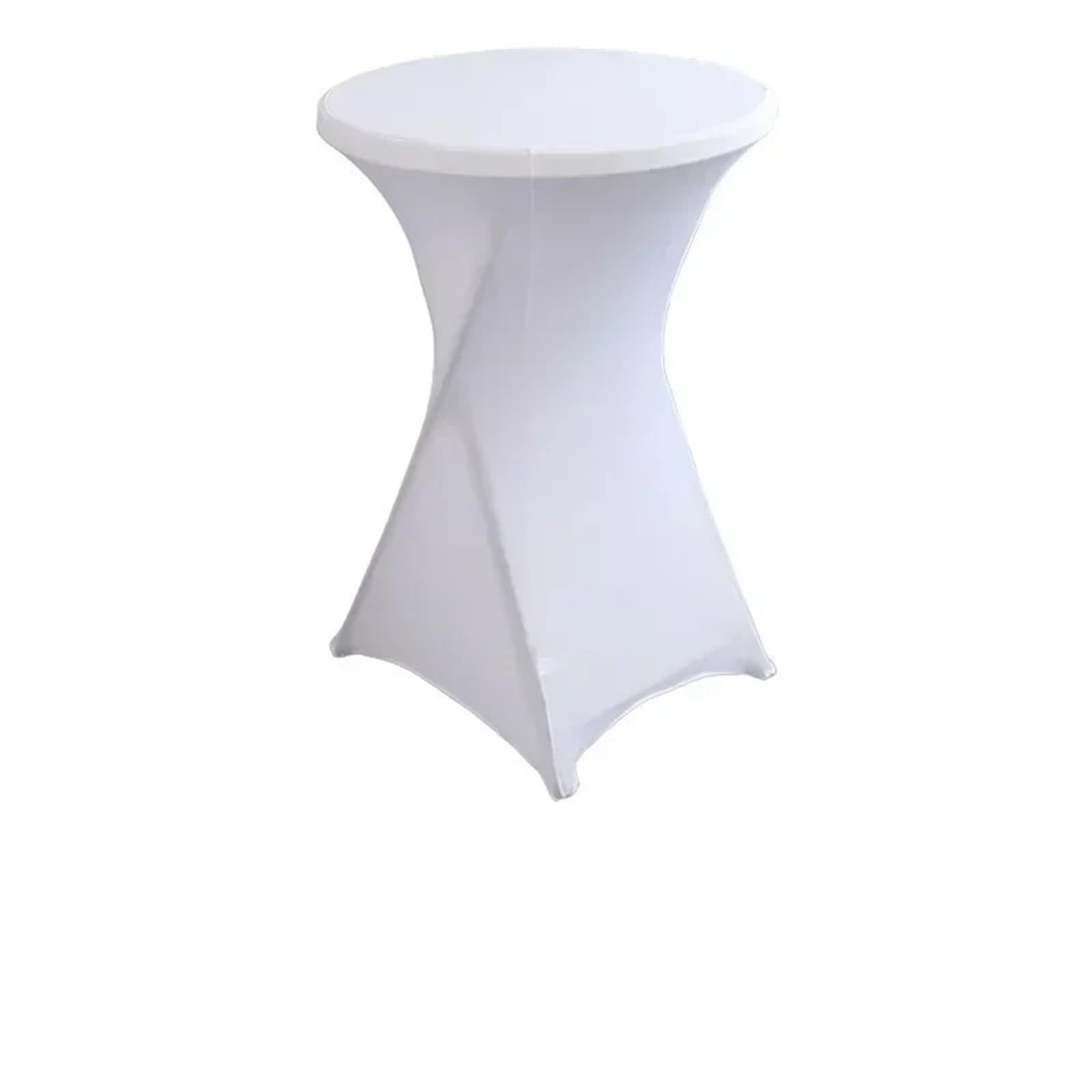 Xinglongs Spandex Cocktail Table Cover 2 Pcs Round Table Cover, Lycra Fabric for Wedding Birthday Party(White)