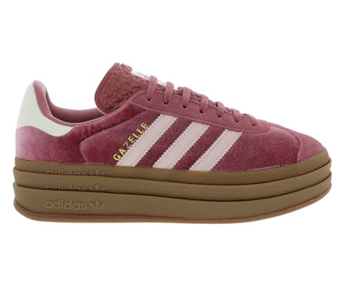adidas Gazelle Bold Womens Sneaker (Crimson Pink Velvet, 9)