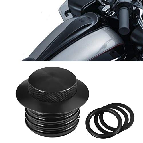 TUINCYN Bouchon de réservoir pop-up - Noir - Ventilé - Encastré - Pour Harley Davidson Regular Thread (1982-2019)