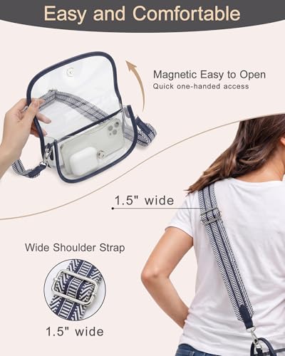 Image of Wuflyover Clear Bag for Stadium Events, Clear Purse Crossbody Bag for Women