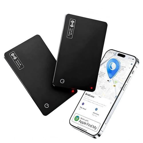 Image of Wallet Tracker Card Work with Apple Find My, Ultra-Slim Rechargeable Tracking Card Credit Card Tracker for Wallet, Luggage, Passport (for iOS, 2 Pack)