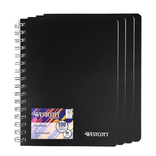 Cahier spirale A5 petits carreaux papier 80g lot de 4