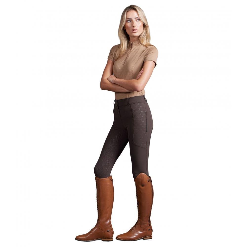 Premier Equine Valerius - Camiseta de manga corta para mujer, color latte
