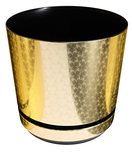 KORAD Blumentopf mit untersatzer - Muster 055 Art-Deco-Gold - 21 cm -...