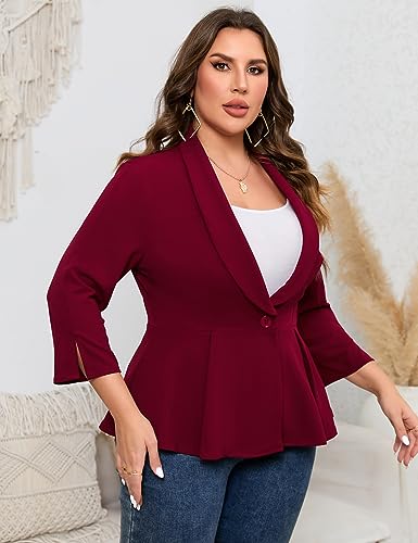 KOJOOIN Women's Sdandard Classic, Burgundy Long Sleeves Vc3