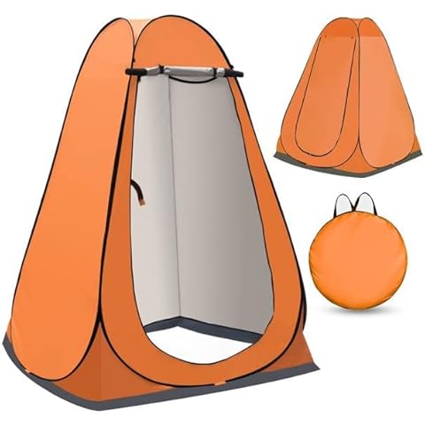 Raxter Pop Up Tent, Portable Shower Privacy Toilet Tent with 4 Metal Pegs Dual Zipped Door & Carry Bag for Camping Toilet Outdoor Shower Dressing Changing Room Space on Campsite Beach Hiking Fishing Cover