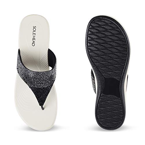 Image of SOLE HEAD Black Women Wedges Sandal