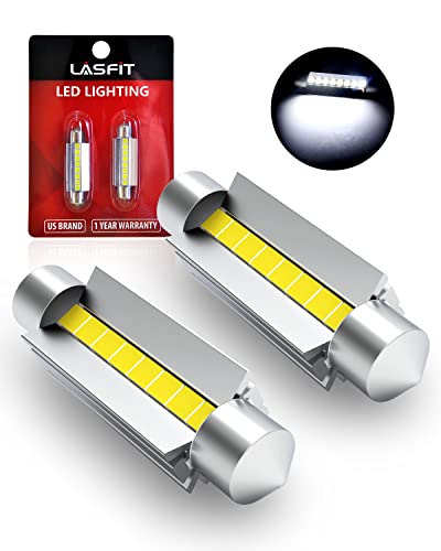 Image of LASFIT 44mm LED Bulb Festoon 561 562 564 567 Bulb Canbus Error Free 400LM 6000K Extremely Bright Use for Trunk Cargo Light, License Plate Bulbs, Xenon White Upgraded(Pack of 2)
